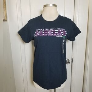 CABELAS KALISPELL NWT black 100% cotton Short sleeve Grafic Tshirt L